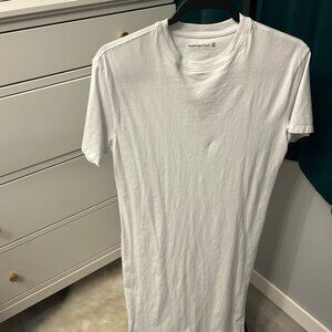 White T-shirt Dress Midi Length